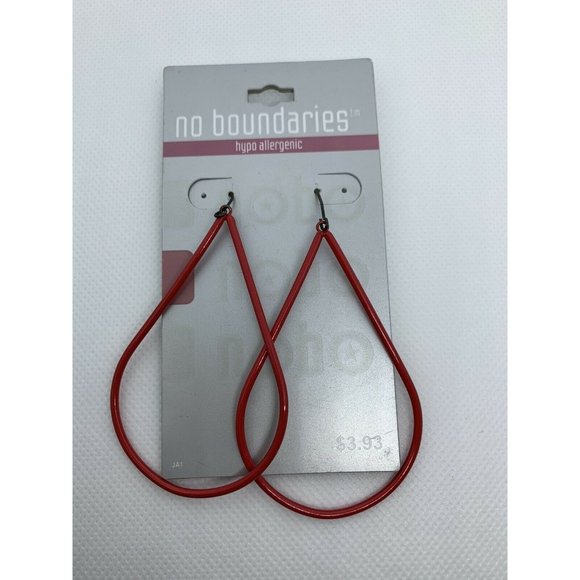 Fashion Jewelry Red Hoop Earrings & Gold Leaf Chandelier - Picture 3 of 3